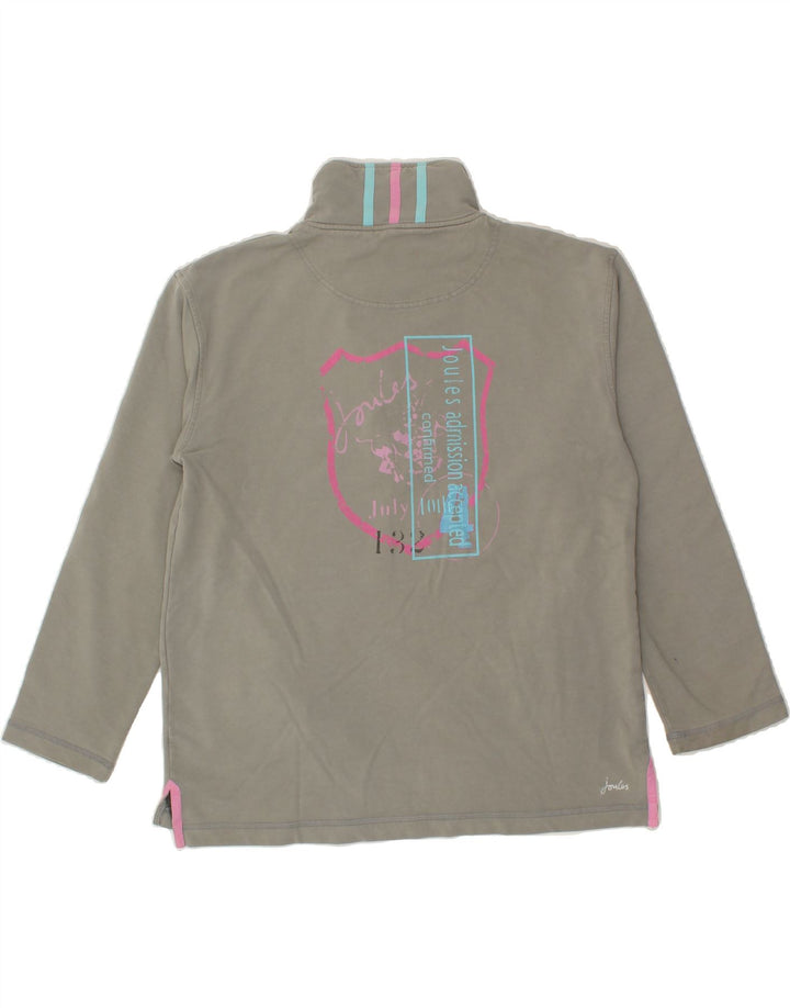 JOULES Womens Graphic Sweatshirt Jumper UK 10 Small Grey Cotton | Vintage Joules | Thrift | Second-Hand Joules | Used Clothing | Messina Hembry 