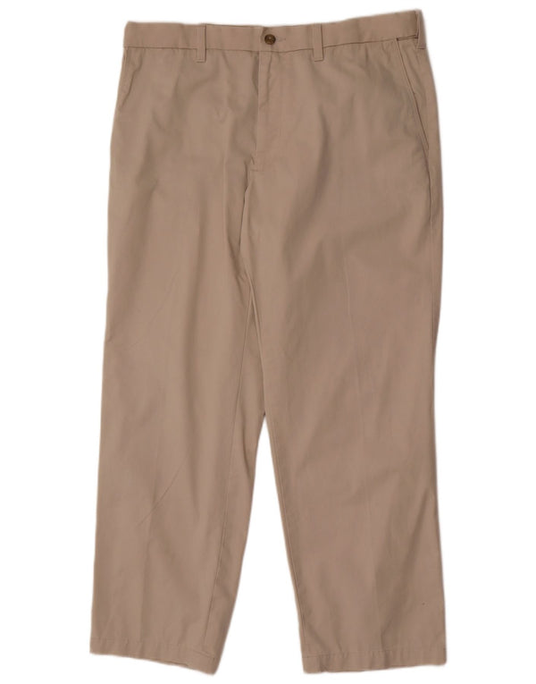 Marks & Spencer Mens Blue Harbour Straight Chino Trousers W36 L29 Beige