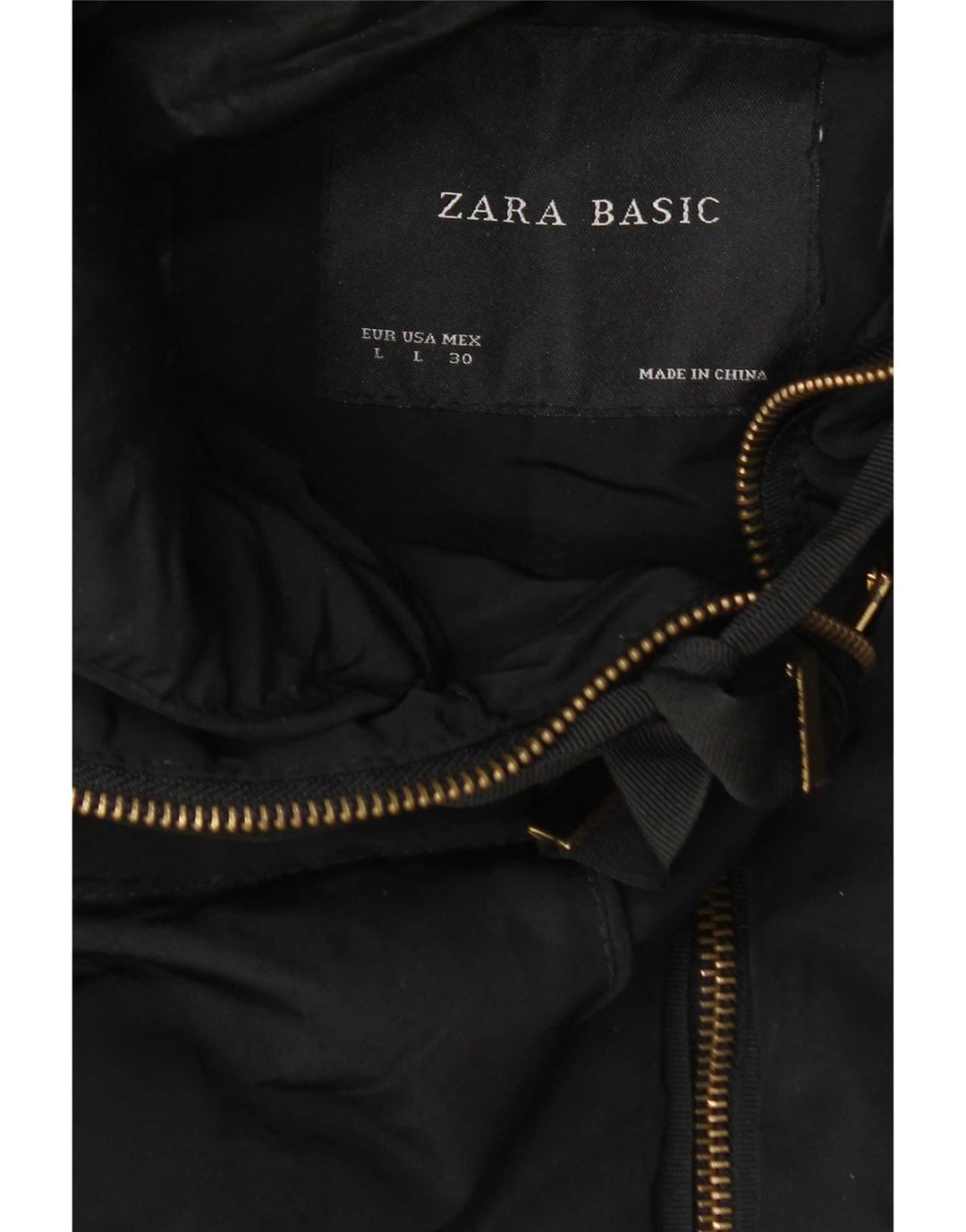 Zara Womens Hooded Padded Coat UK 14 Large Black