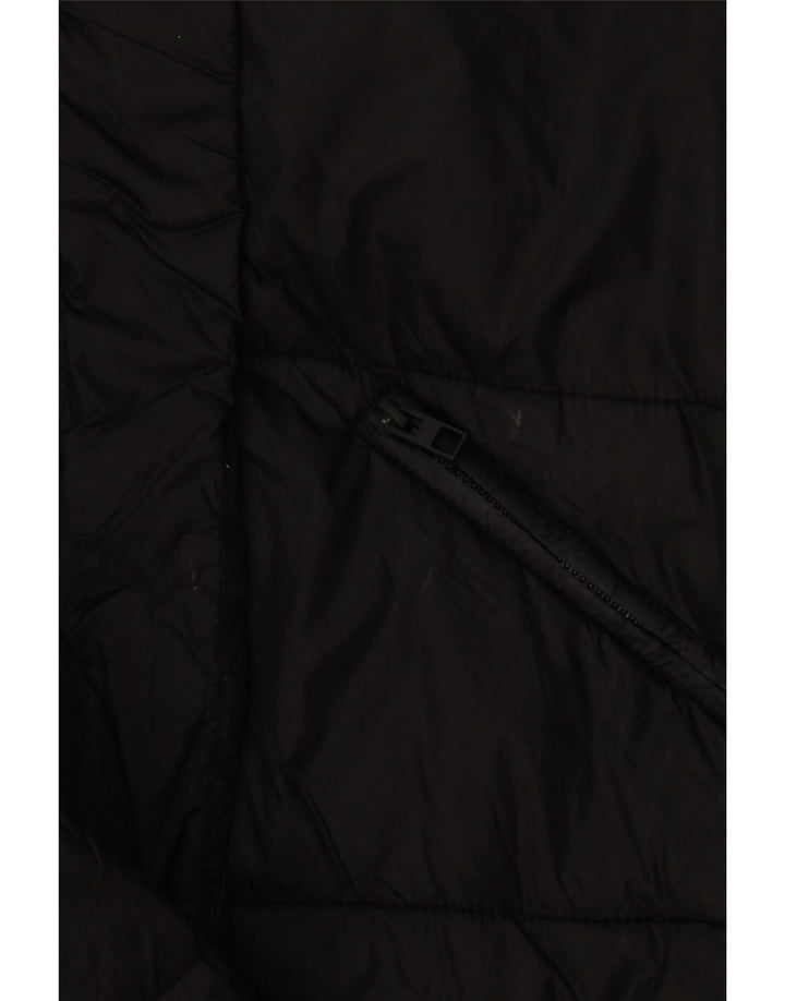 Zara Womens Loose Fit Crop Padded Jacket UK 6 XS Black Polyester