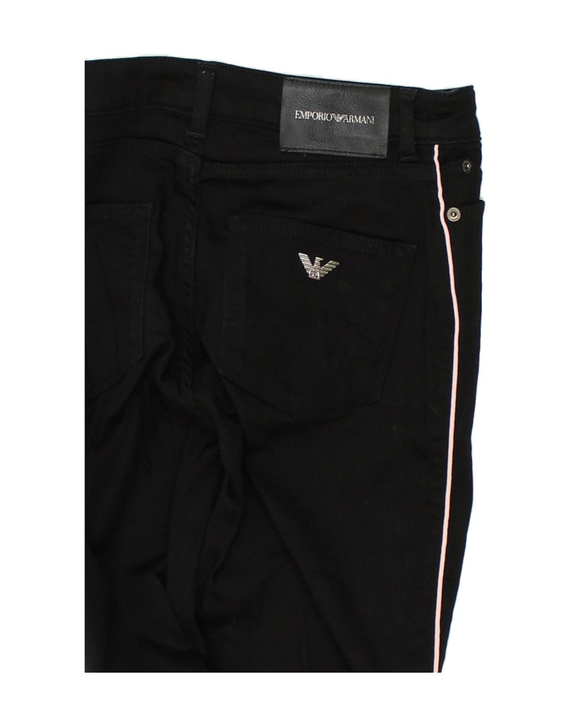 EMPORIO ARMANI Womens Slim Casual Trousers W26 L33 Black Lyocell | Vintage Emporio Armani | Thrift | Second-Hand Emporio Armani | Used Clothing | Messina Hembry 