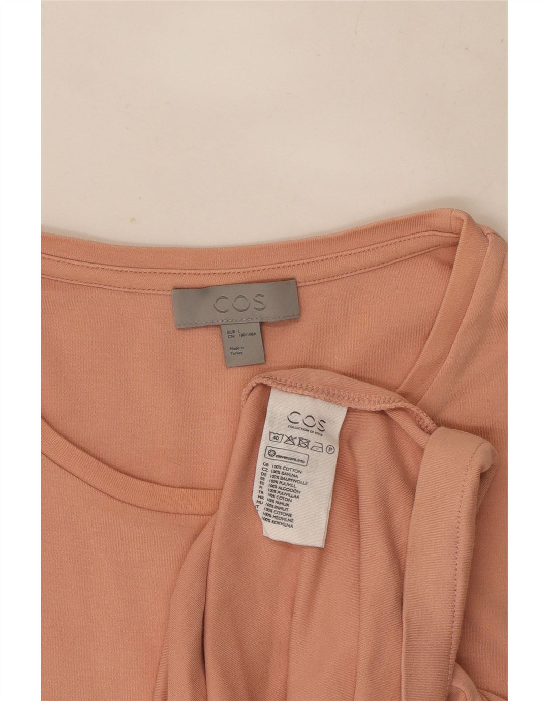 Cos Mens T-Shirt Top Large Pink Cotton