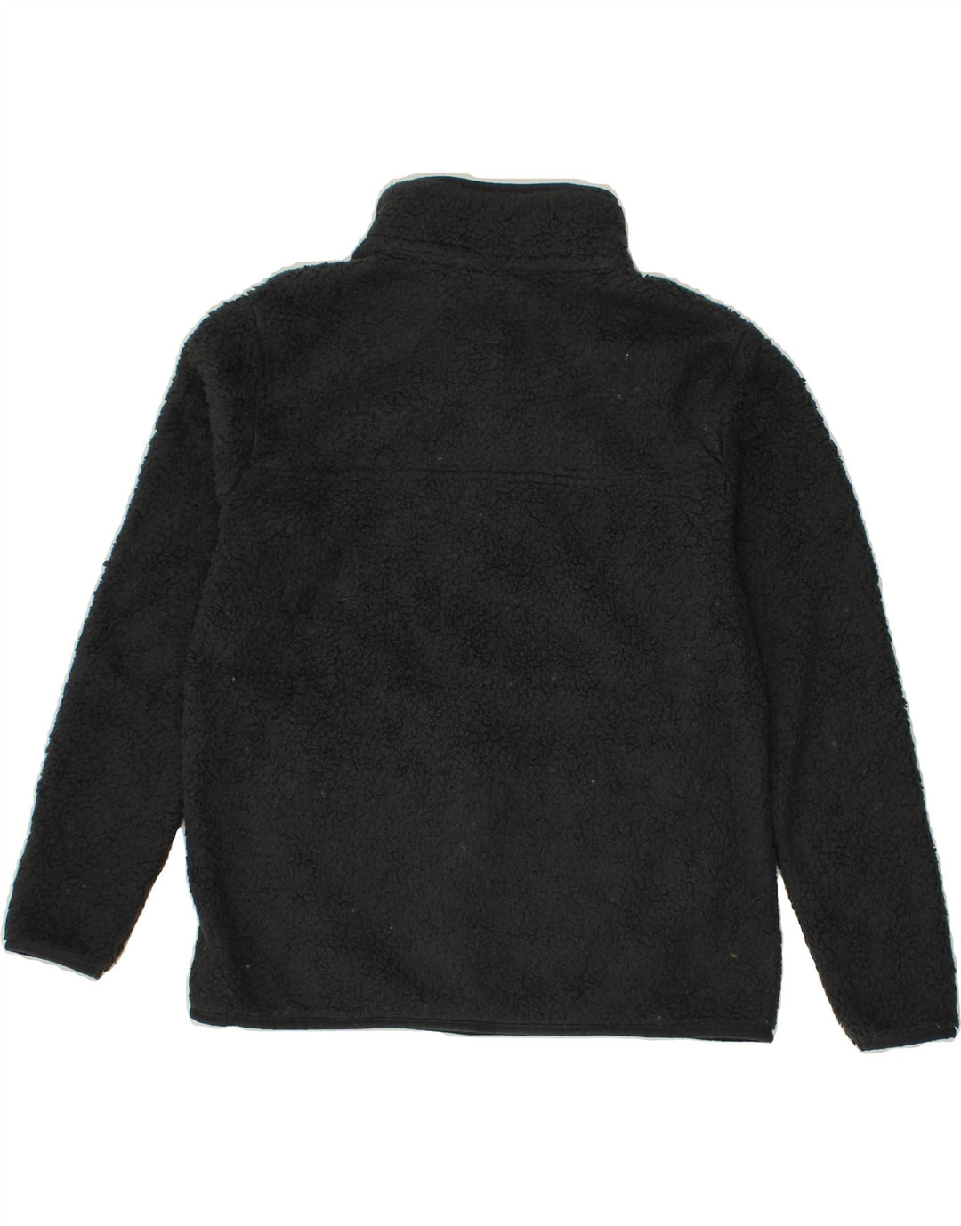 EDDIE BAUER Womens Button Neck Fleece Jumper UK 12 Medium Black Polyester Vintage Eddie Bauer and Second-Hand Eddie Bauer from Messina Hembry 