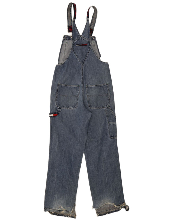 Tommy Hilfiger Womens Cargo Dungarees Wide Leg Jeans Small W30 L31 Blue