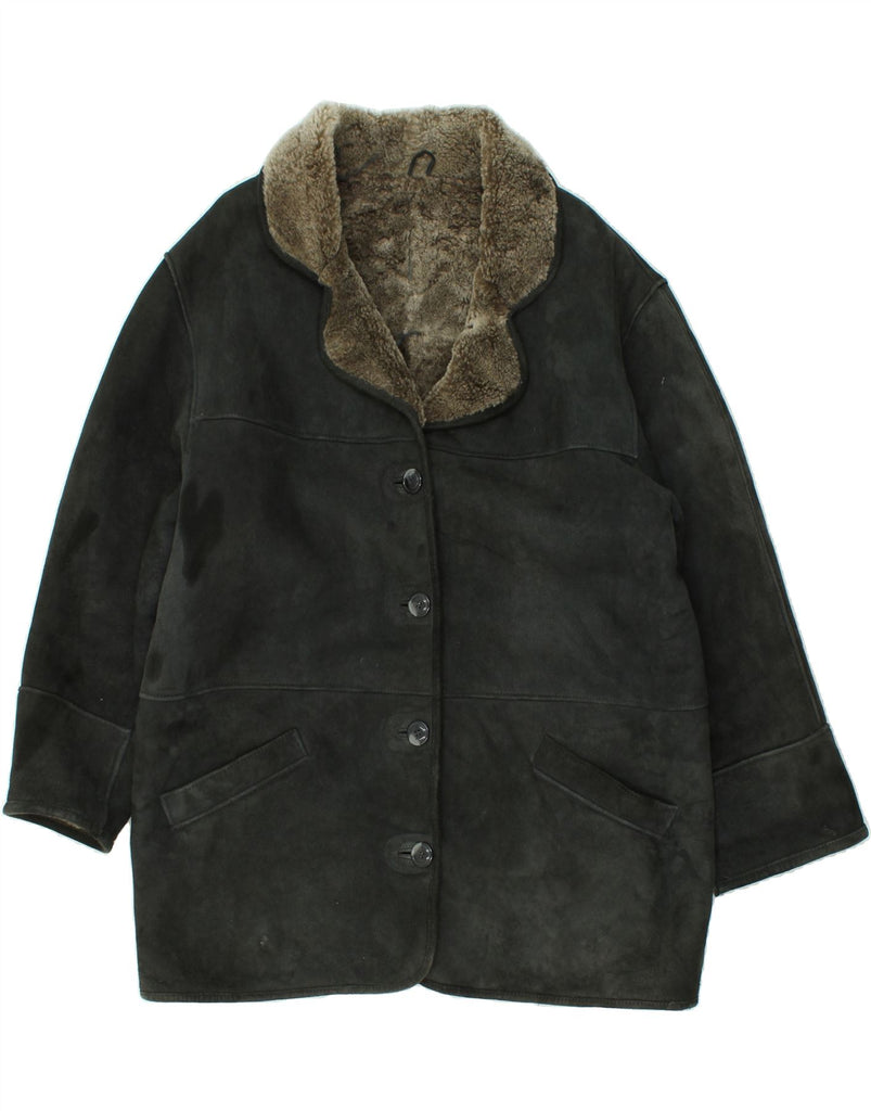 M. FLUES Womens Shearling Coat IT 44 Medium Black Shearling Vintage M. Flues and Second-Hand M. Flues from Messina Hembry 