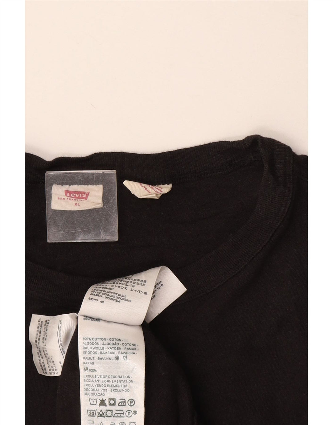 LEVI'S Womens T-Shirt Top UK 18 XL Black Cotton