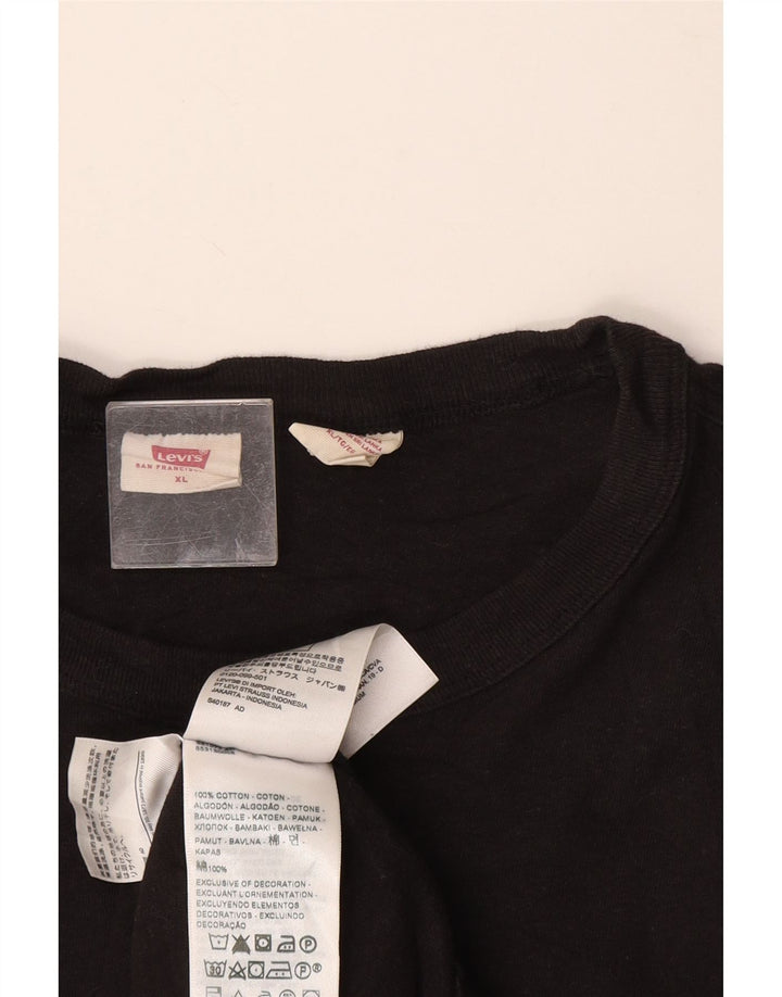 LEVI'S Womens T-Shirt Top UK 18 XL Black Cotton