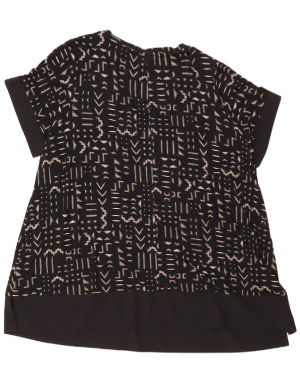 Marks & Spencer Womens Tunic Dress UK 24 4XL Black Geometric Viscose