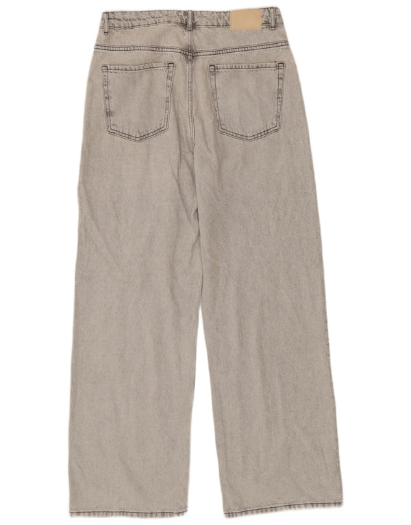 Zara Womens Wide Leg Jeans EU 42 Large W32 L32 Grey Cotton