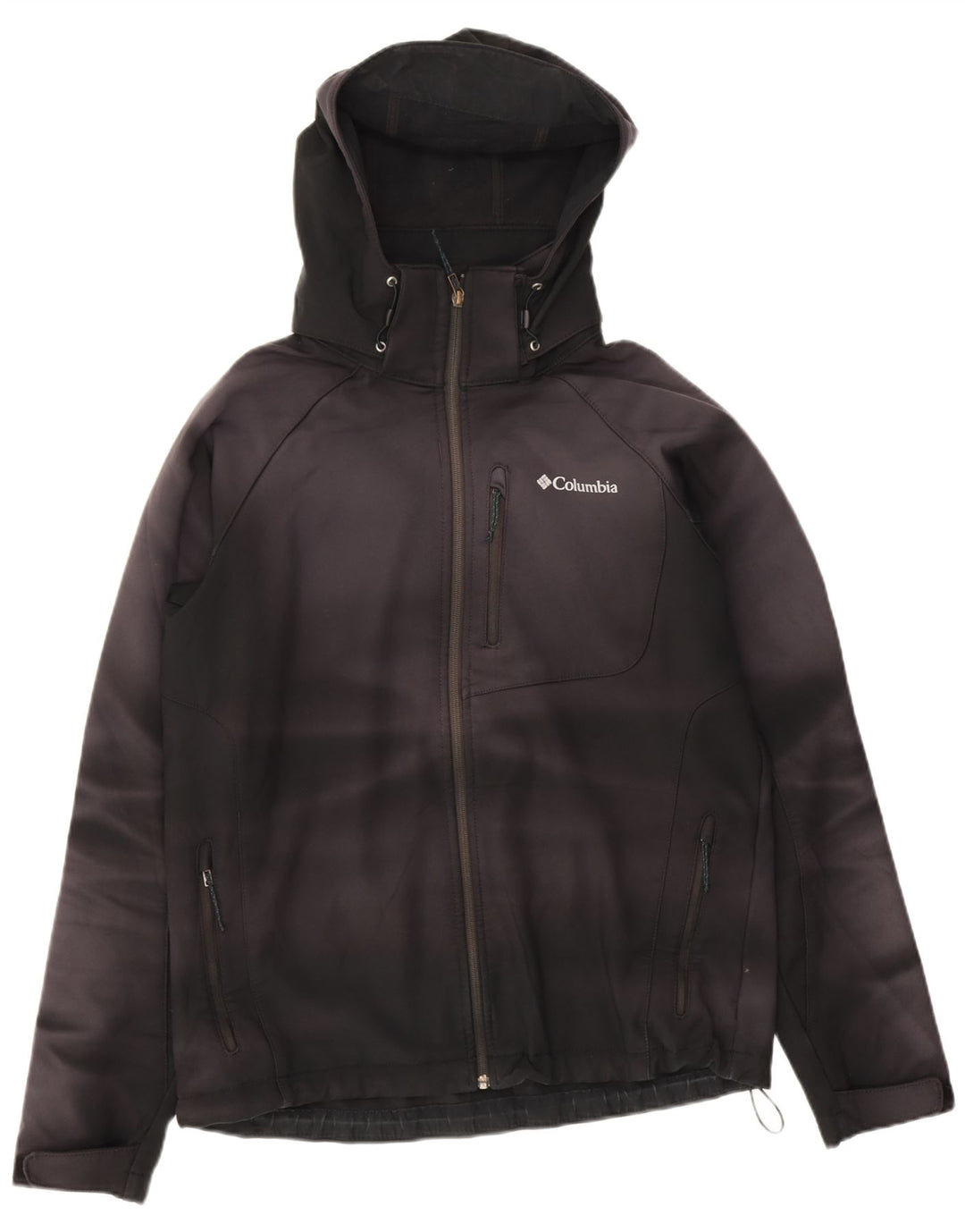 Columbia Mens Hooded Windbreaker Jacket UK 40 Large Black Tie Dye Polyester