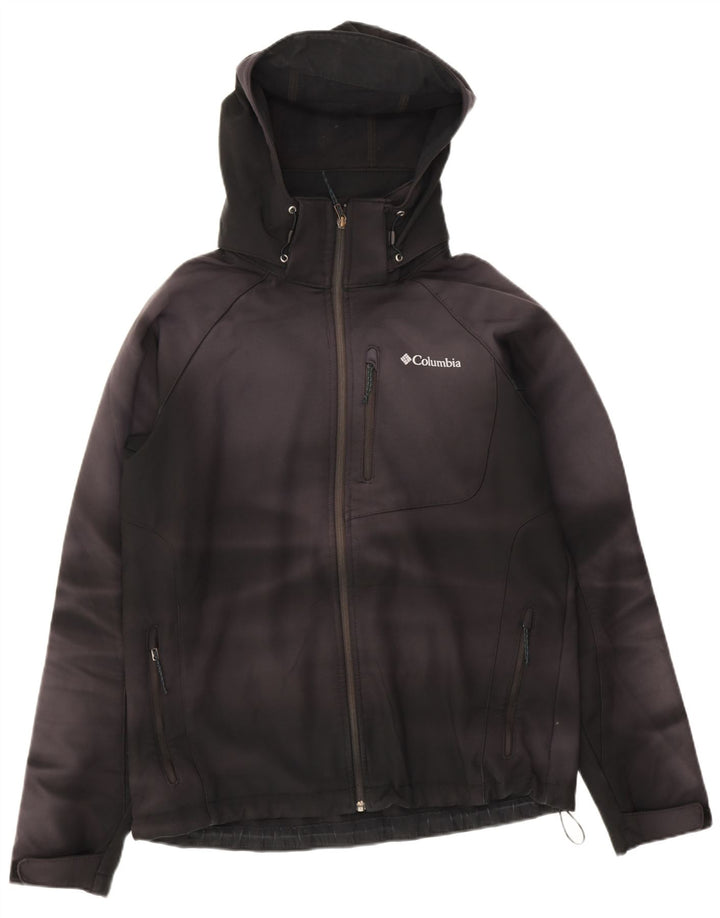 Columbia Mens Hooded Windbreaker Jacket UK 40 Large Black Tie Dye Polyester