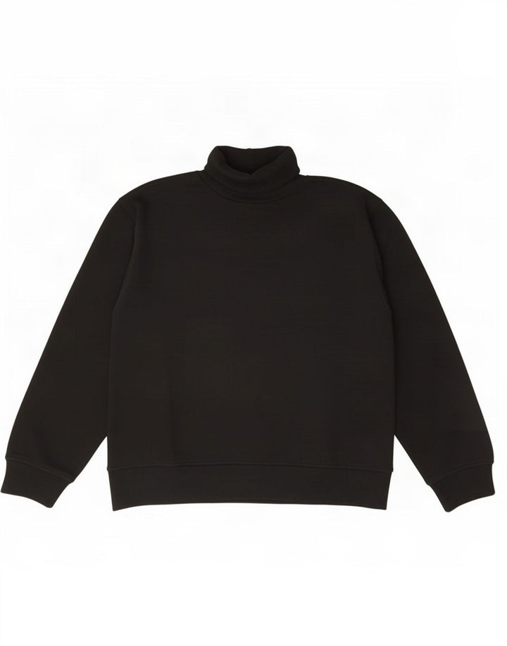 Zara Womens Roll Neck Jumper Sweater UK 14 Medium Black Cotton