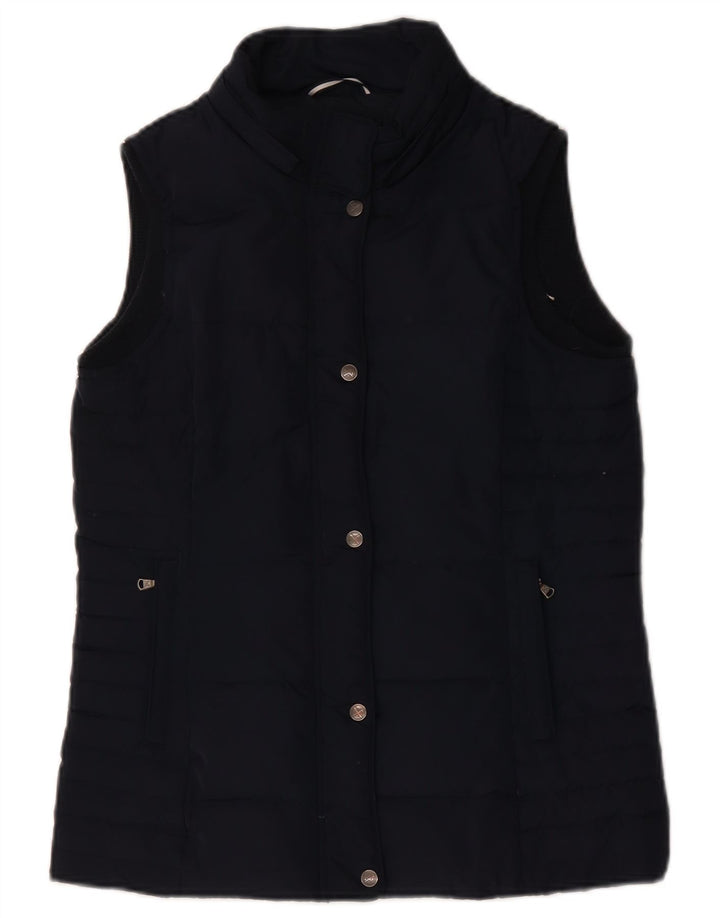 Crew Clothing Womens Oversized Padded Gilet UK 10 Small Navy Blue Polyester