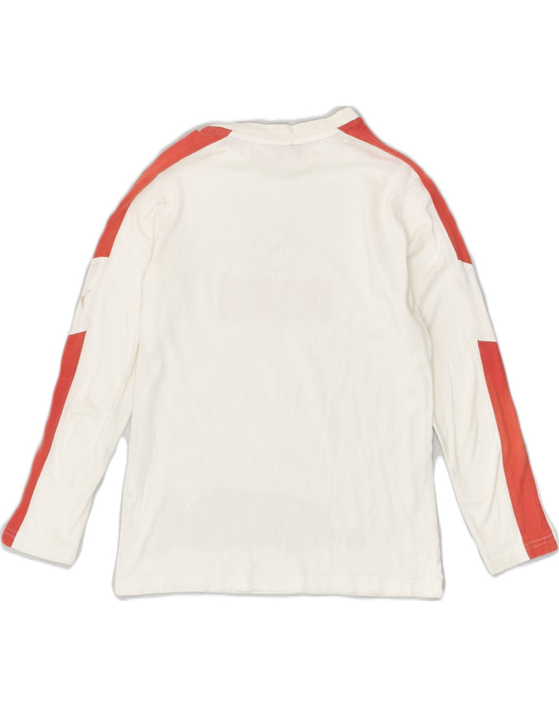 PUMA Boys Graphic Top Long Sleeve 9-10 Years Medium White Cotton | Vintage Puma | Thrift | Second-Hand Puma | Used Clothing | Messina Hembry 