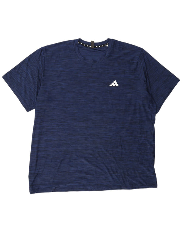 Adidas Mens Aeroready T-Shirt Top 2XL Navy Blue Flecked Polyester