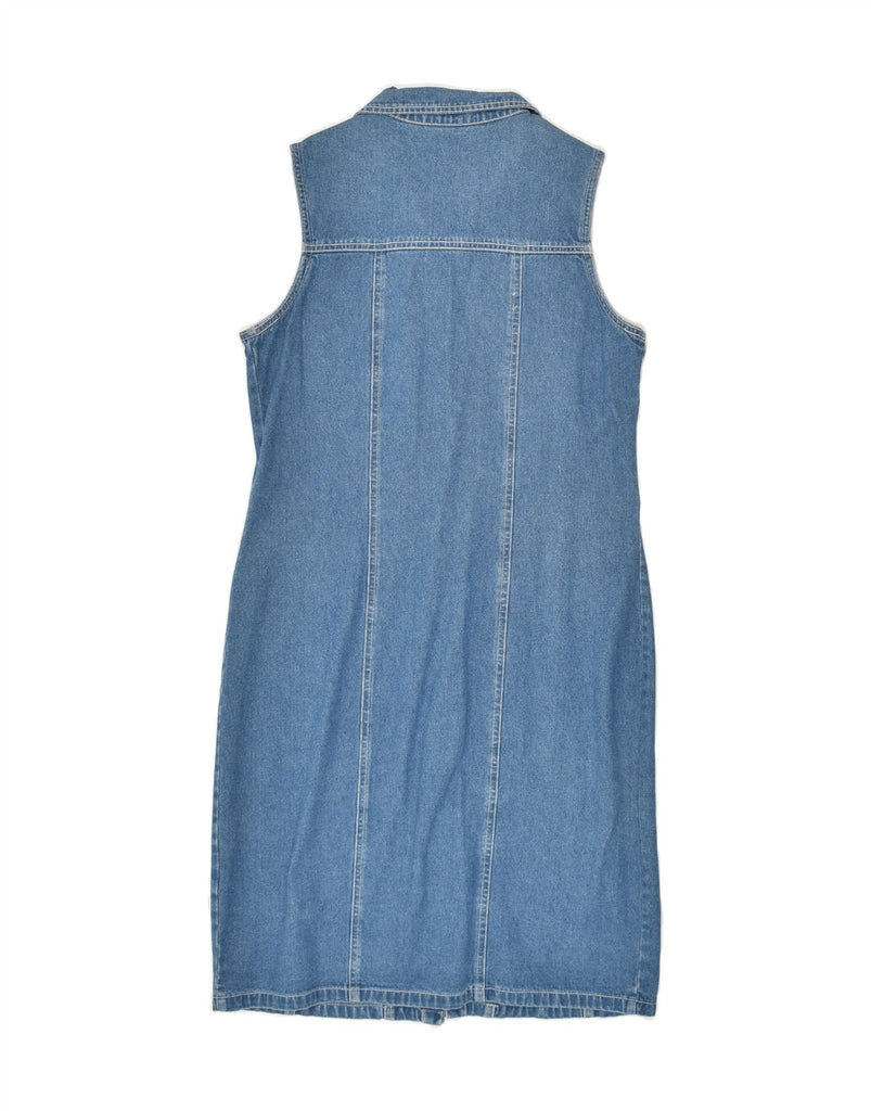 VINTAGE Womens Sleeveless Denim Dress UK 12 Medium Blue Cotton | Vintage Vintage | Thrift | Second-Hand Vintage | Used Clothing | Messina Hembry 