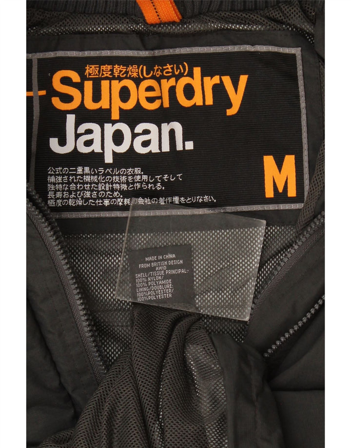 Superdry Womens Rain Jacket UK 12 Medium Grey Nylon
