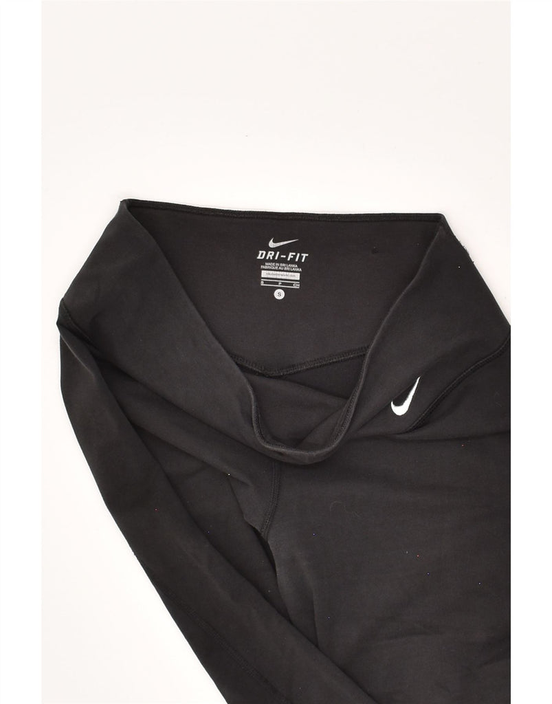 NIKE Womens Dri Fit Capri Leggings UK 10 Small Black | Vintage Nike | Thrift | Second-Hand Nike | Used Clothing | Messina Hembry 