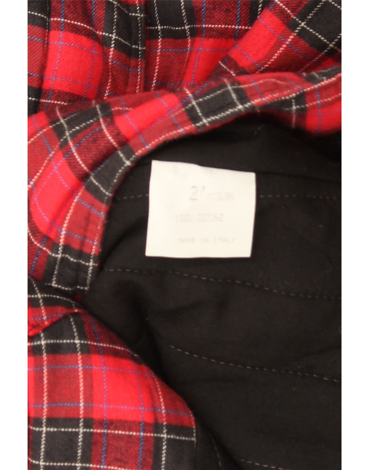 Vintage Womens Windbreaker Coat UK 14 Medium Red Check Cotton