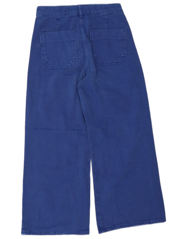 Zara Womens High Waist Wide Leg Cropped Jeans EU 38 Small W28 L24 Blue