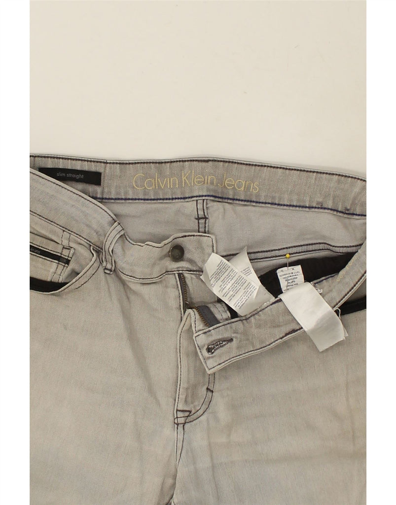 CALVIN KLEIN Mens Slim Straight Jeans W34 L32 Grey Cotton | Vintage Calvin Klein | Thrift | Second-Hand Calvin Klein | Used Clothing | Messina Hembry 