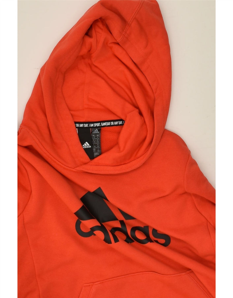 ADIDAS Boys Graphic Hoodie Jumper 11-12 Years Red Cotton | Vintage Adidas | Thrift | Second-Hand Adidas | Used Clothing | Messina Hembry 