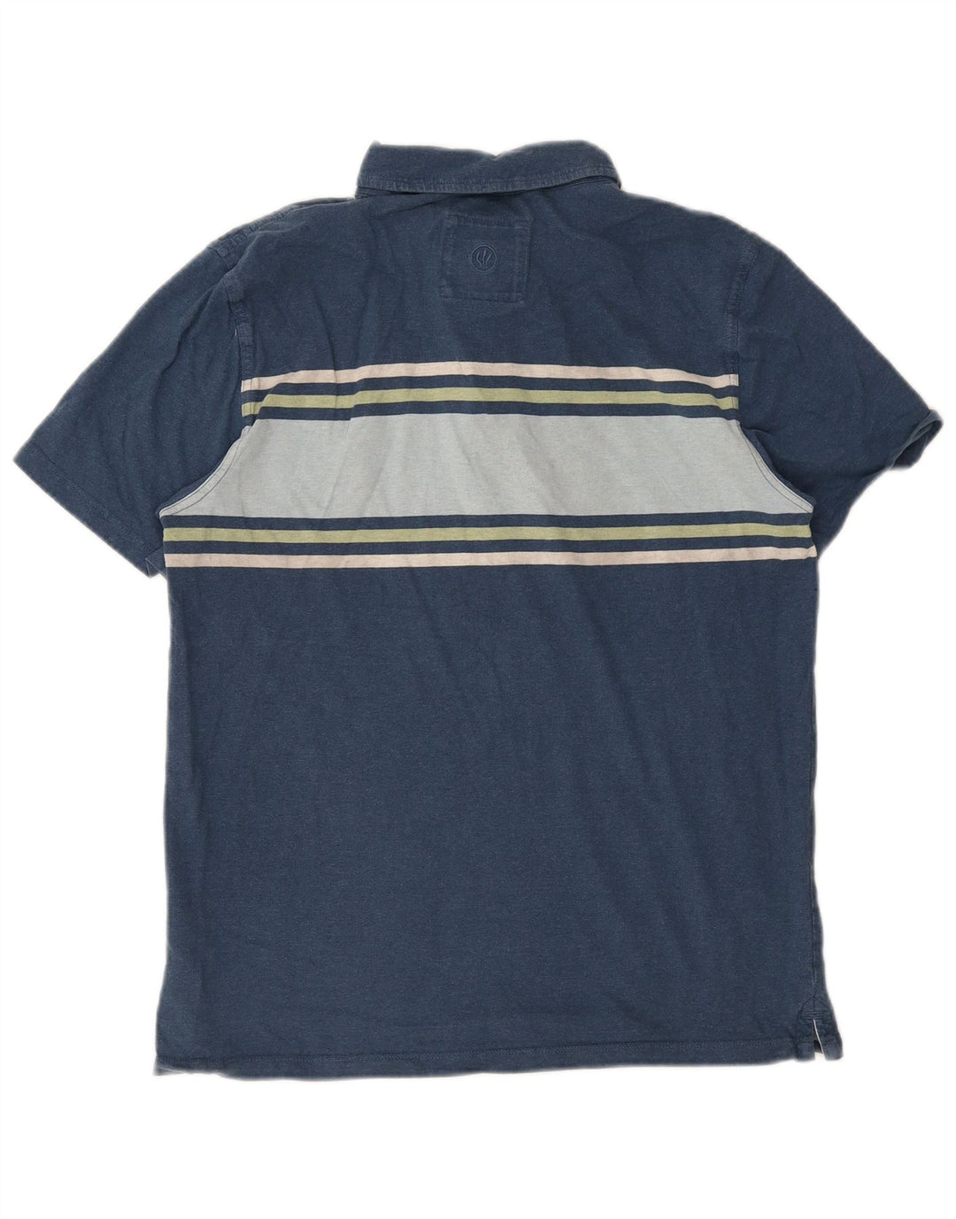 Fat Face Mens Polo Shirt Large Blue Colourblock Cotton