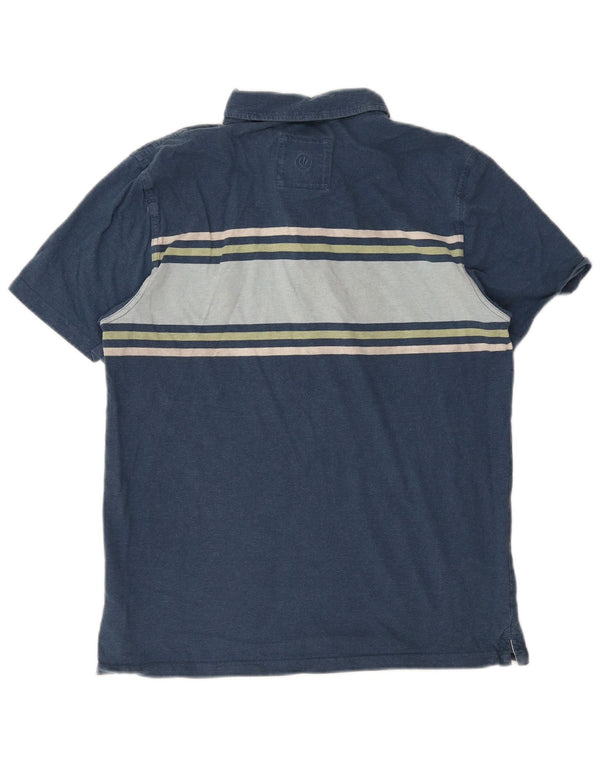Fat Face Mens Polo Shirt Large Blue Colourblock Cotton