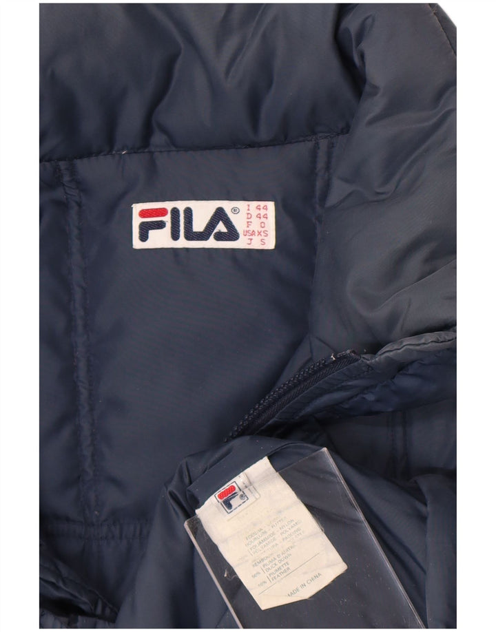 Fila Mens Hooded Padded Jacket IT 44 XS Navy Blue Nylon