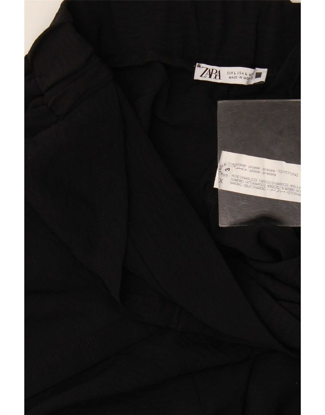 Zara Womens Wide Leg Casual Trousers Large W30 L30 Black Polyester