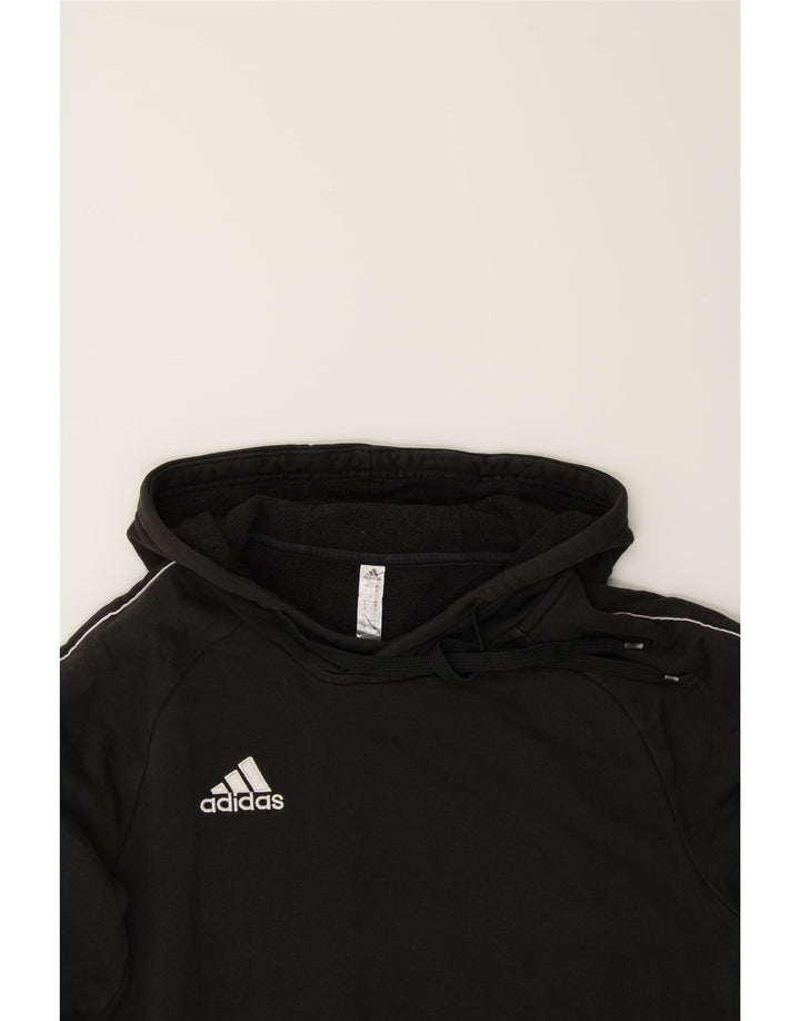 ADIDAS Mens Hoodie Jumper Small Black Cotton Vintage Adidas and Second-Hand Adidas from Messina Hembry 