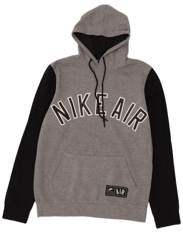 Nike Mens Graphic Hoodie Jumper Medium Grey Colourblock
