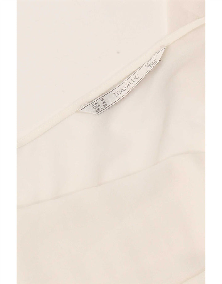Zara Womens Long Sleeve Blouse Top UK 14 Medium White