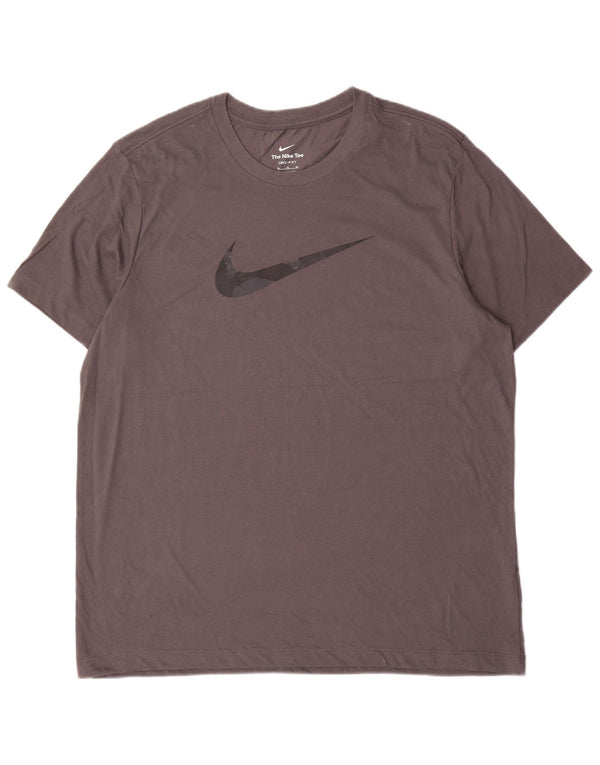 Nike Mens Dri Fit Graphic T-Shirt Top XL Grey Cotton