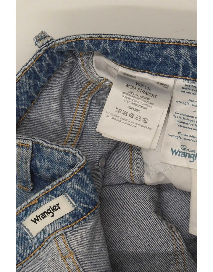 Wrangler Mens Mom Straight Jeans W36 L32 Blue Cotton