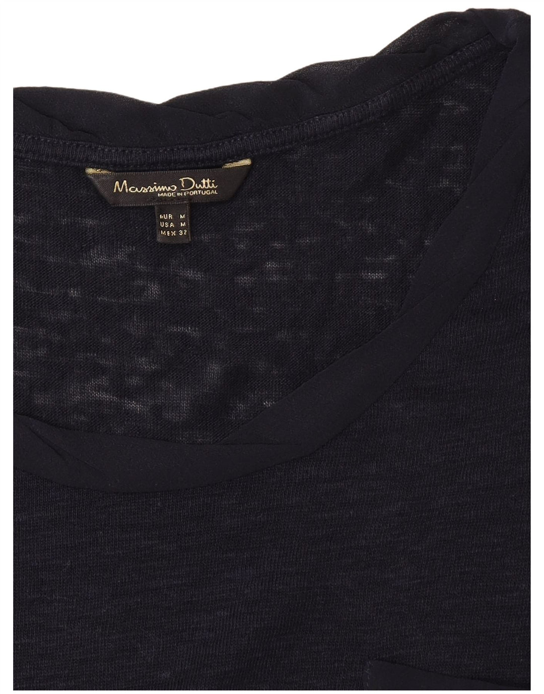 Massimo Dutti Womens T-Shirt Top UK 12 Medium Navy Blue