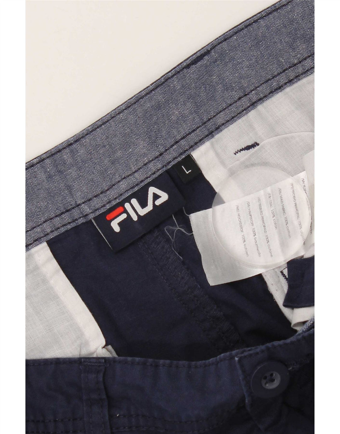 Fila Mens Chino Shorts Large W34  Navy Blue Cotton