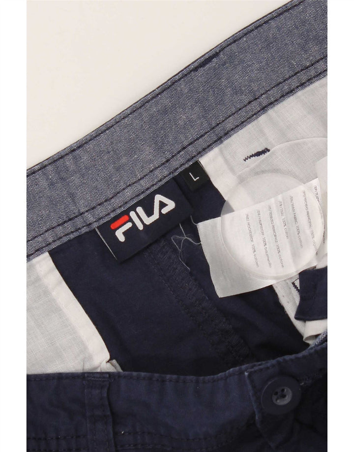 Fila Mens Chino Shorts Large W34  Navy Blue Cotton