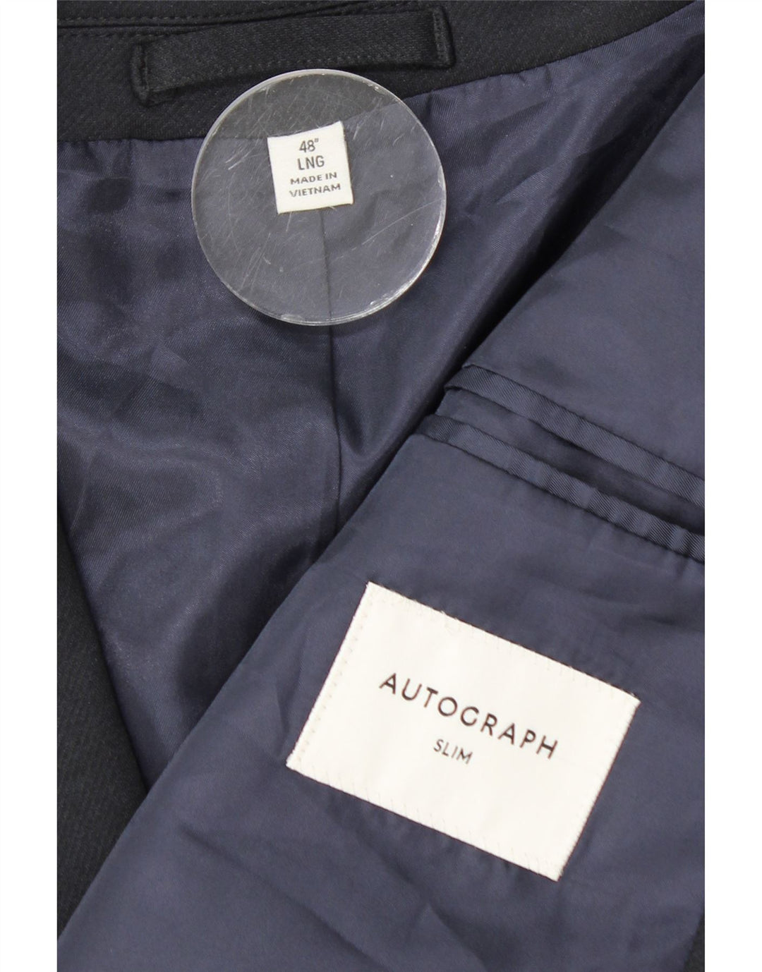 Marks & Spencer Mens Autograph Slim Fit Blazer Jacket UK 48 4XL Navy Blue