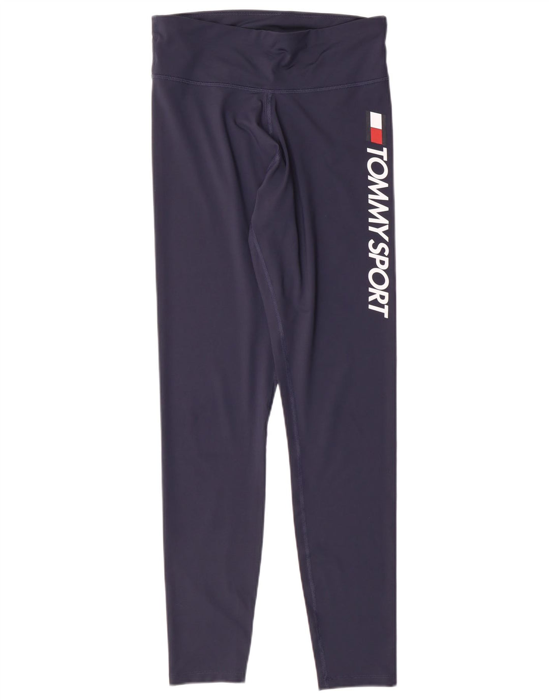 Tommy Hilfiger Womens Graphic Leggings UK 12 Medium  Navy Blue Polyester