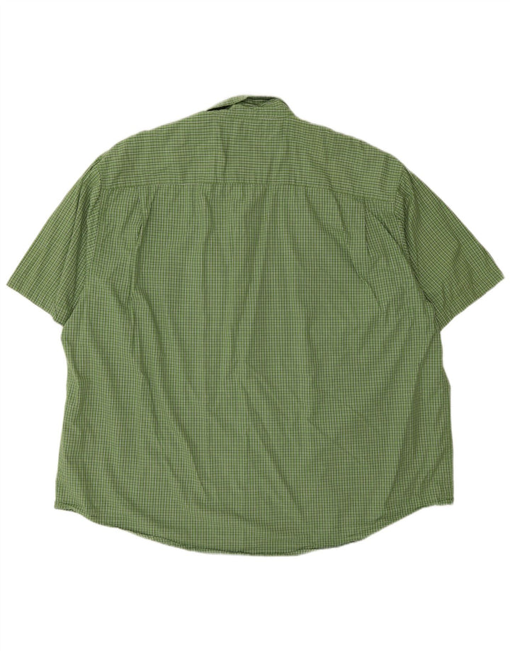 Wrangler Mens Short Sleeve Shirt 2XL Green Check Cotton