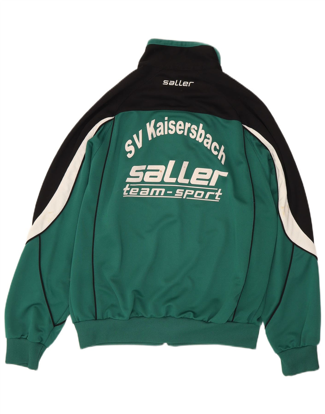Saller Mens Graphic Tracksuit Top Jacket Large Green Colourblock Polyester