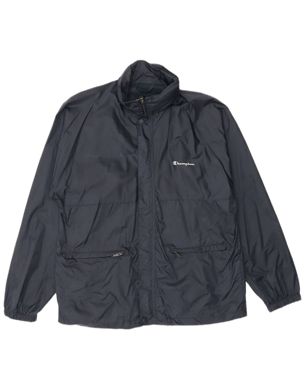 Champion Mens Hooded Rain Jacket UK 36 Small Navy Blue Polyamide