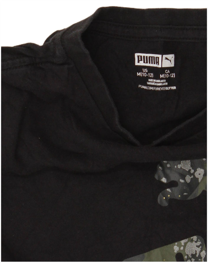PUMA Boys Graphic T-Shirt Top 10-11 Years Medium  Black