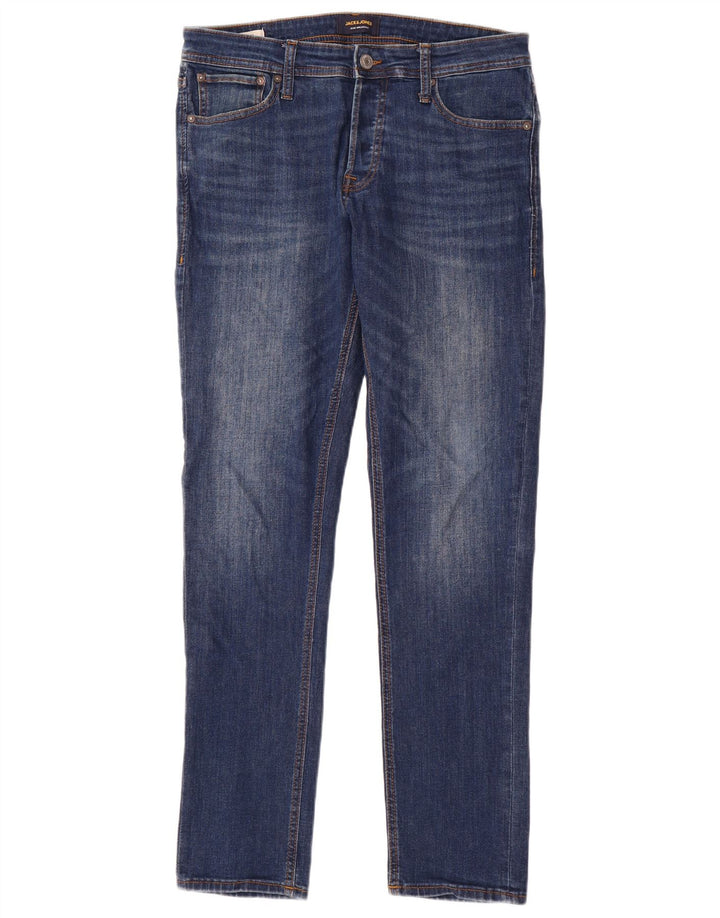 Jack & Jones Mens Slim Jeans W32 L32 Blue Cotton
