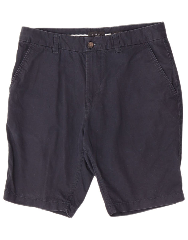 Pierre Cardin Mens Regular Fit Chino Shorts Small W30 Navy Blue Cotton