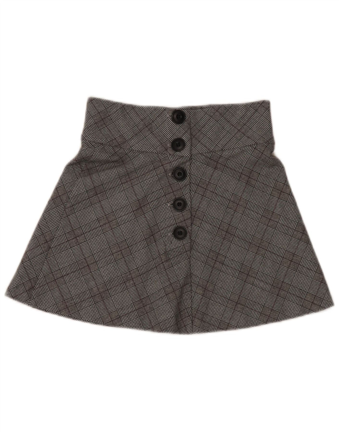 Zara Womens High Waist Mini Skirt XS W26 Grey Plaid