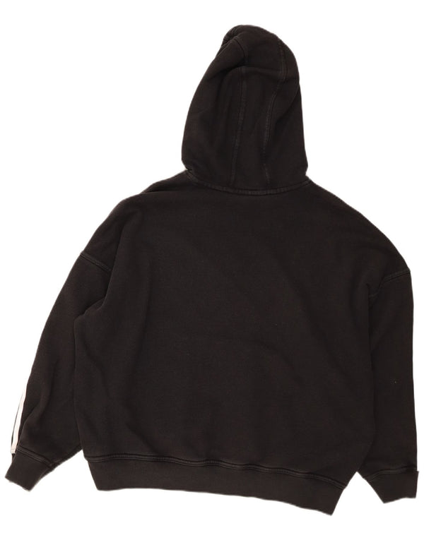 ADIDAS Womens Oversized Hoodie Jumper UK 10 Small Black Cotton