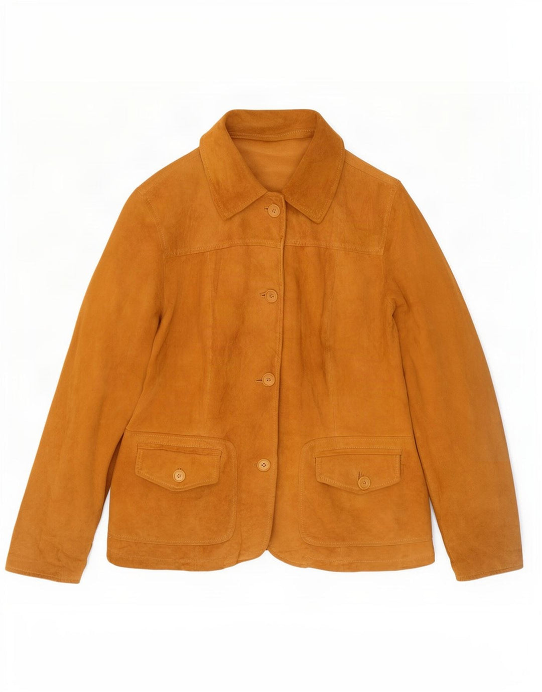Borgo Antico Womens Suede Jacket IT 48 XL Beige Leather