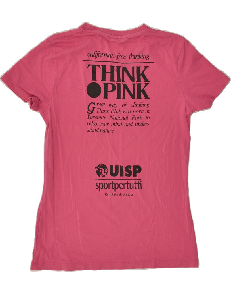 THINK PINK Womens Graphic T-Shirt Top UK 10 Small Pink Cotton | Vintage Think Pink | Thrift | Second-Hand Think Pink | Used Clothing | Messina Hembry 